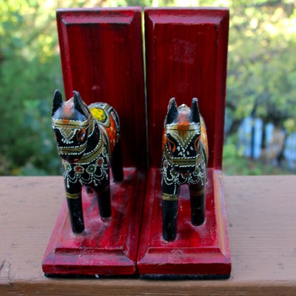 Vintage wooden horse/donkey wooden bookends - Picture 4 of 6